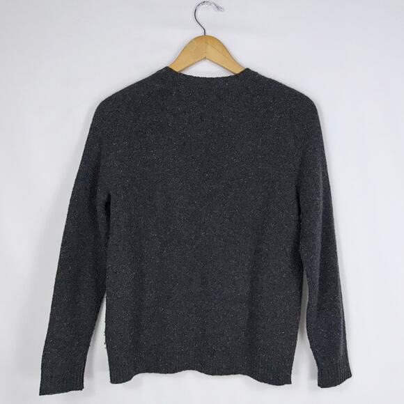 J Crew Women's Preppy Bejeweled Lambswool Blend Sweater Small Gray - Picture 6 of 13